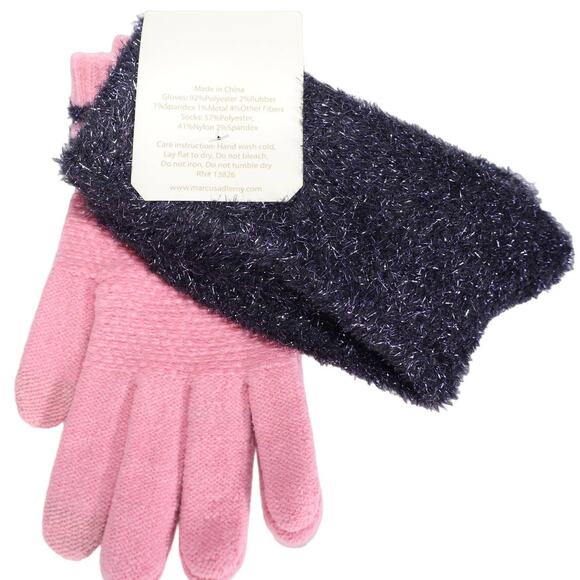 Marcus Adler Women’s Ultra Plush Glove & Fuzzy Tinsel Sock Set — NWT - Picture 2 of 3